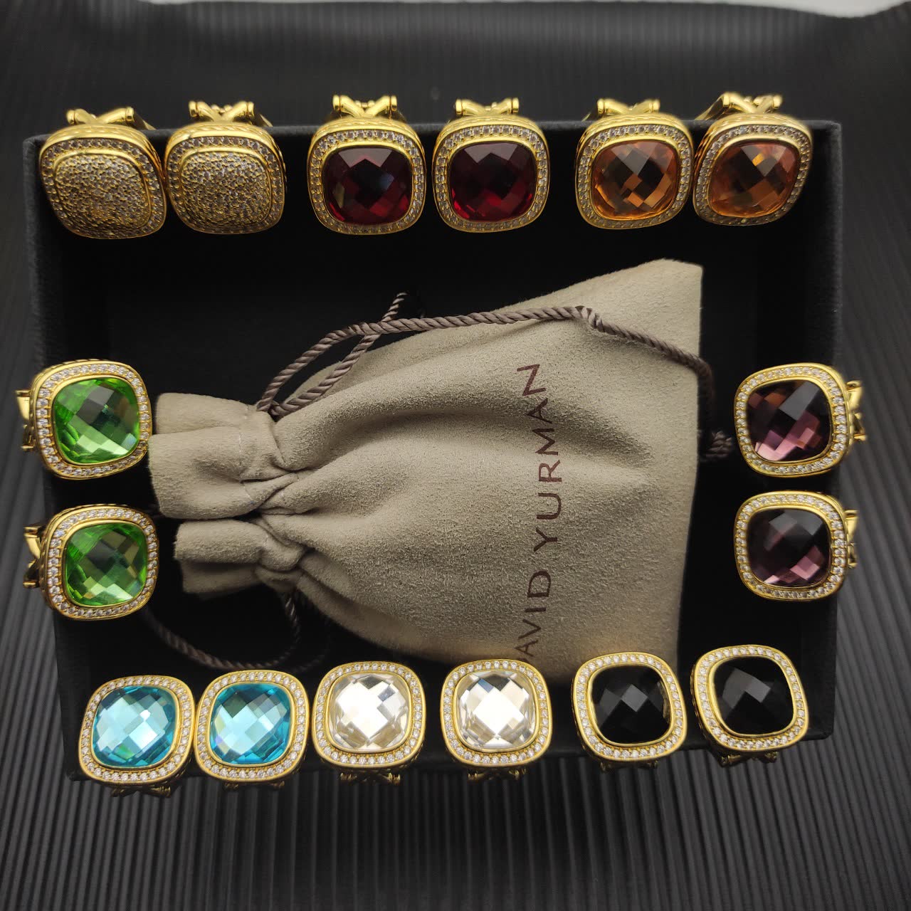 David Yurman Citrine & Diamond Cable Collectibles Clip-On Earrings